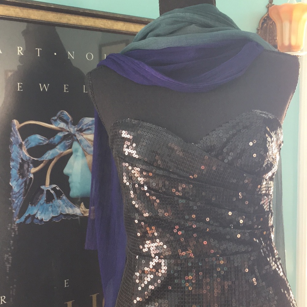 NEW”FOREVER 21”BLACK STRAPLESS SEQUIN DRESS